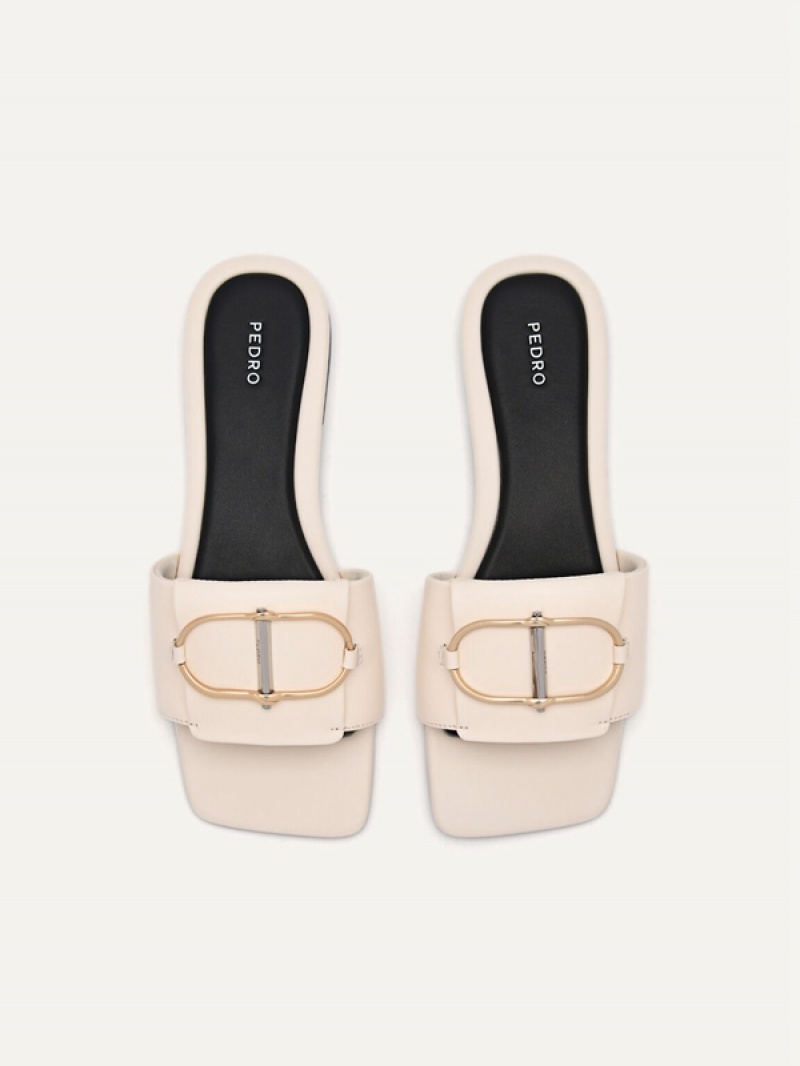 Cream Women's Pedro Jean Square Toe Sandals | QXKAZY-130