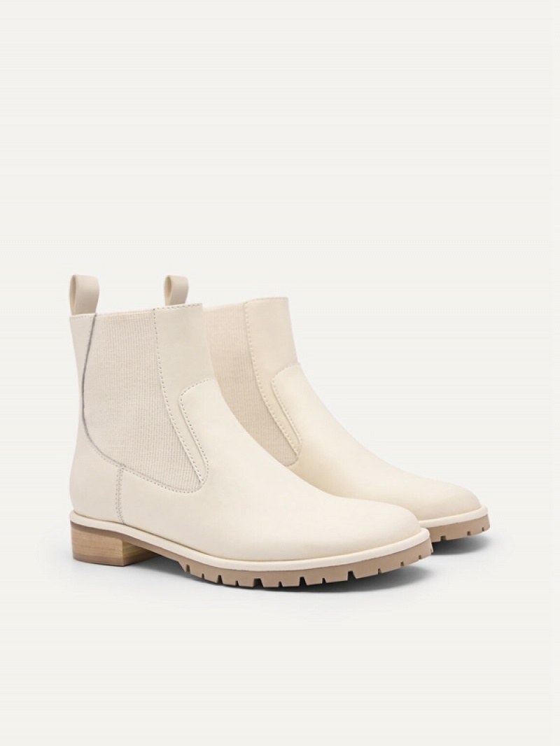 Cream Women's Pedro Leather Chelsea Boots | BWECSX-370