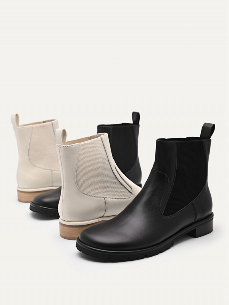 Cream Women's Pedro Leather Chelsea Boots | BWECSX-370