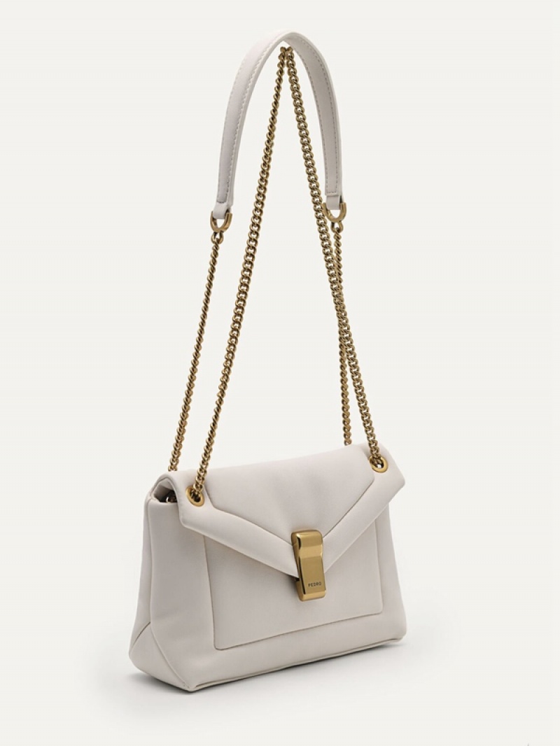 Cream Women's Pedro Pinto Mini Envelope Shoulder Bags | HKIEZT-697