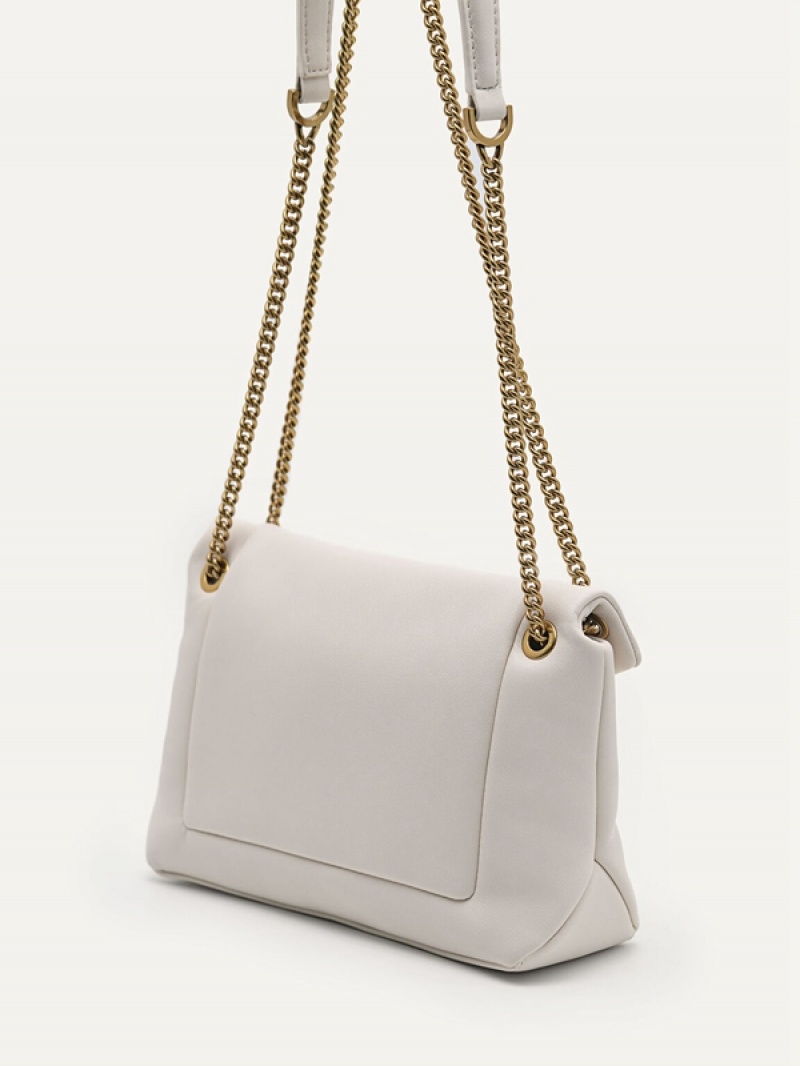 Cream Women's Pedro Pinto Mini Envelope Shoulder Bags | HKIEZT-697