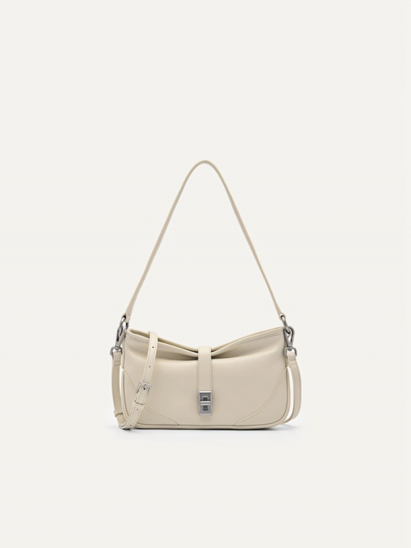 Cream Women\'s Pedro Ruched Shoulder Bags | KGRJZV-029