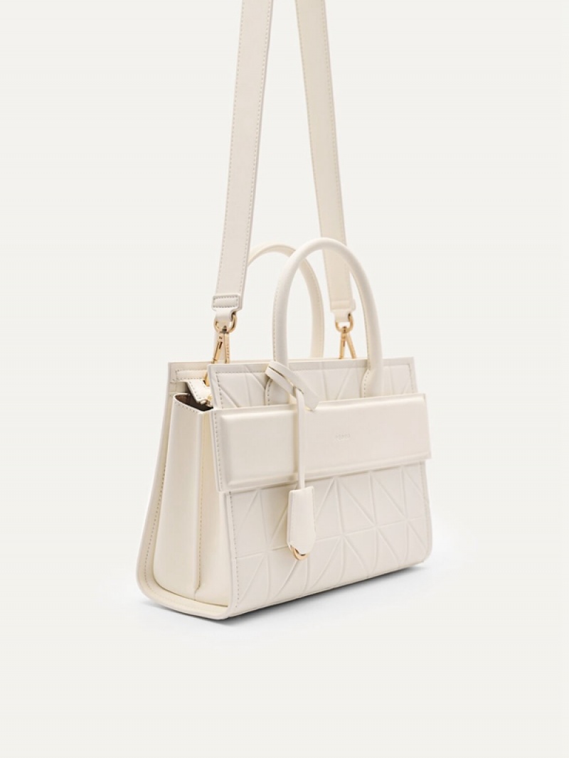 Cream Women's Pedro Studio Bella Leather in Pixel Handbag | YASDQV-498