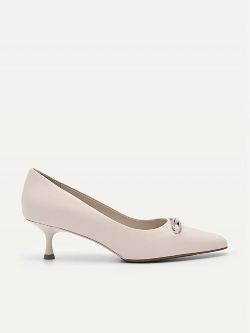 Cream Women\'s Pedro Studio Kate Leather Pumps | AQJKUB-962