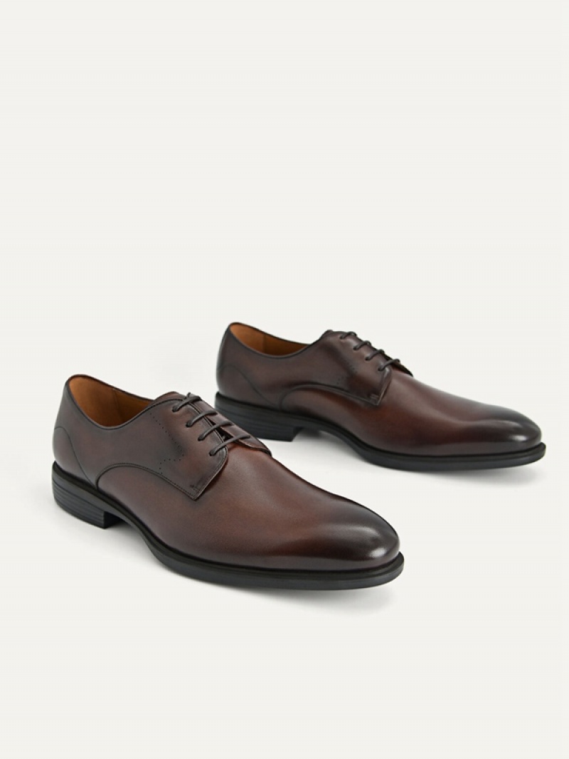 Dark Brown Men's Pedro Altitude Leather Derby Shoes | UWNMXQ-240