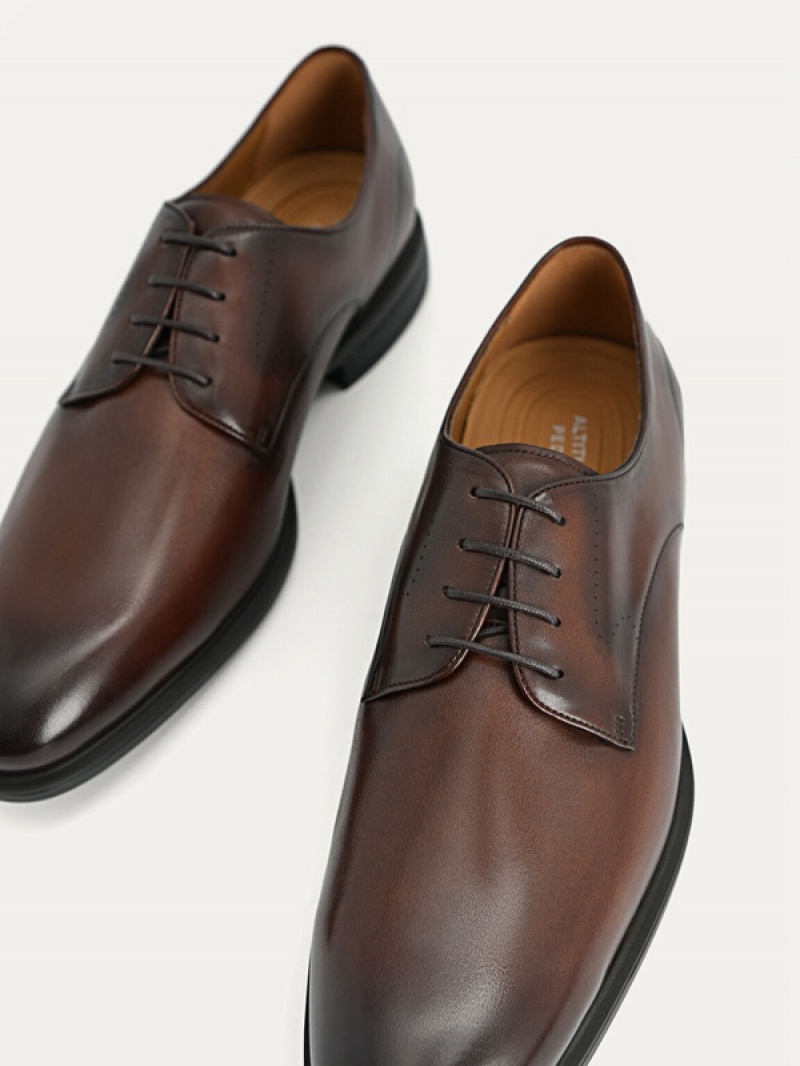 Dark Brown Men's Pedro Altitude Leather Derby Shoes | UWNMXQ-240