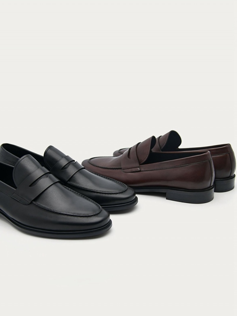 Dark Brown Men's Pedro Bailey Calf Leather Loafers | GEHIPQ-904