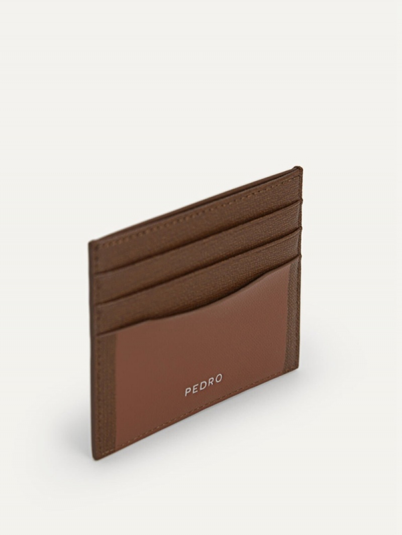 Dark Brown Men's Pedro Full-Grain Leather Card Holder | WTRLUS-705