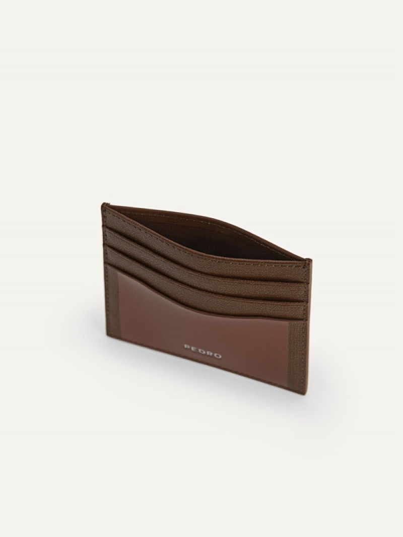 Dark Brown Men's Pedro Full-Grain Leather Card Holder | WTRLUS-705