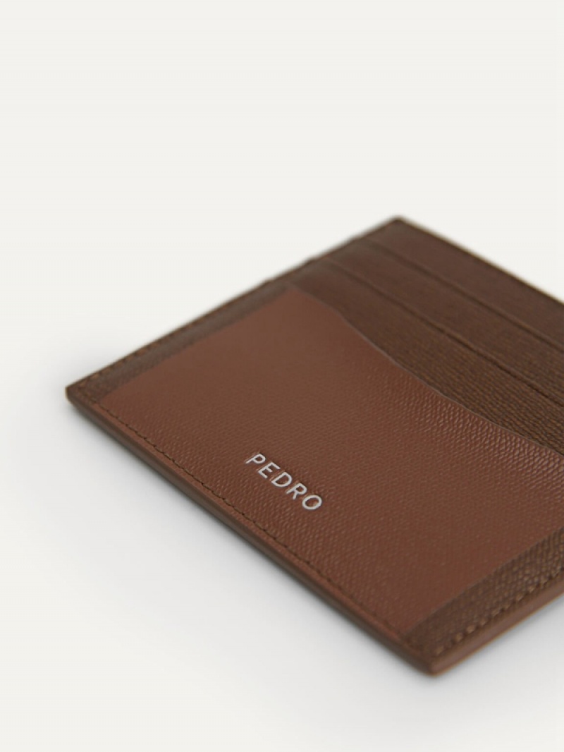 Dark Brown Men's Pedro Full-Grain Leather Card Holder | WTRLUS-705