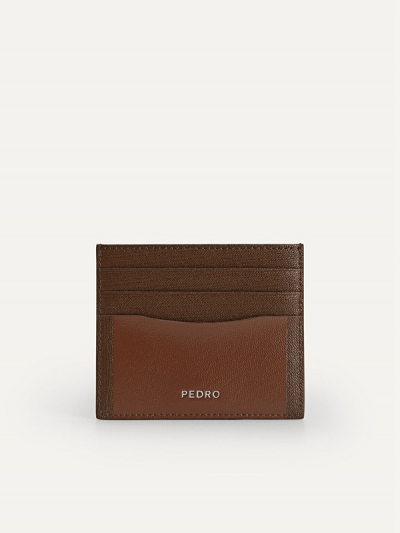 Dark Brown Men\'s Pedro Full-Grain Leather Card Holder | WTRLUS-705