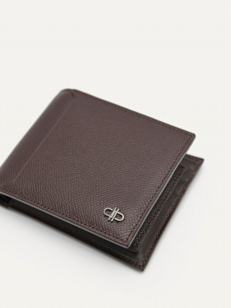 Dark Brown Men's Pedro Icon Leather with Insert Bifold Wallet | ZWLXEY-753