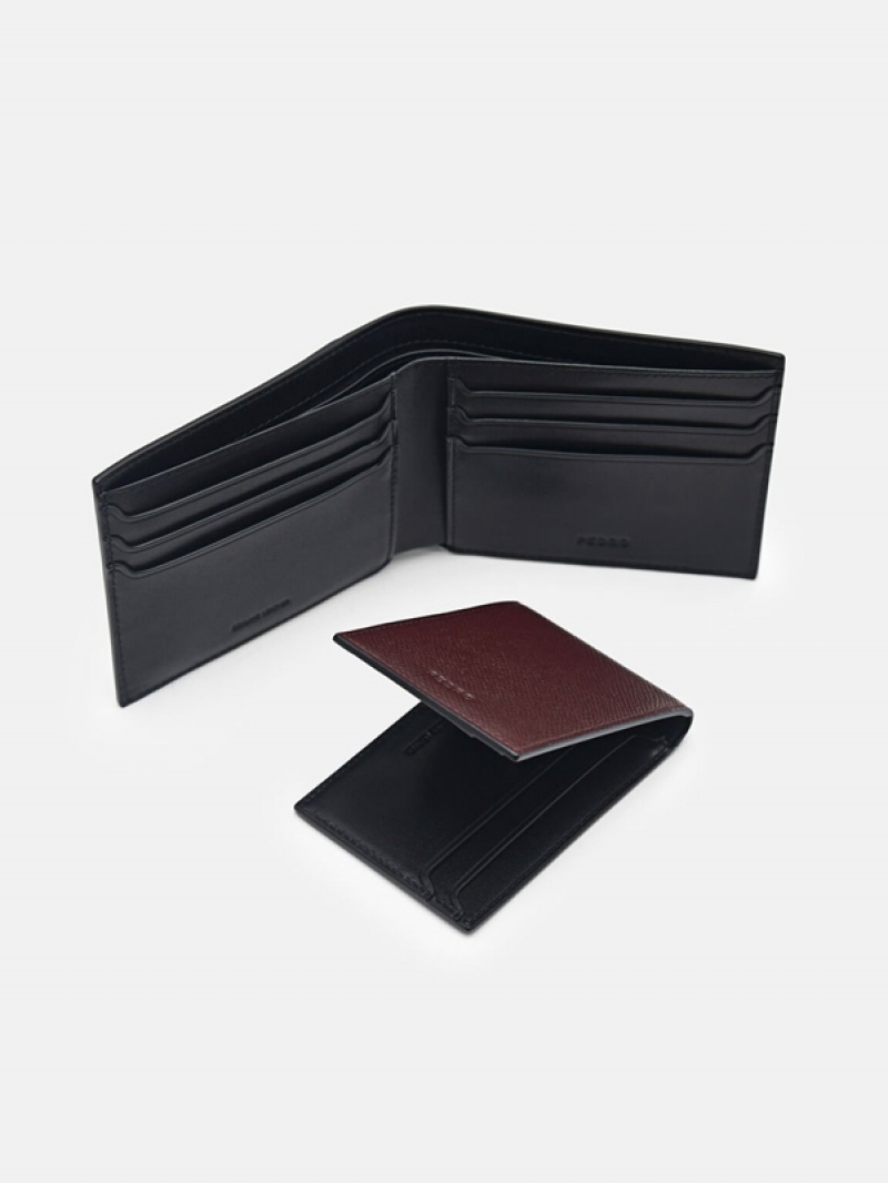 Dark Brown Men's Pedro Icon Leather with Insert Bifold Wallet | DUXOWJ-920