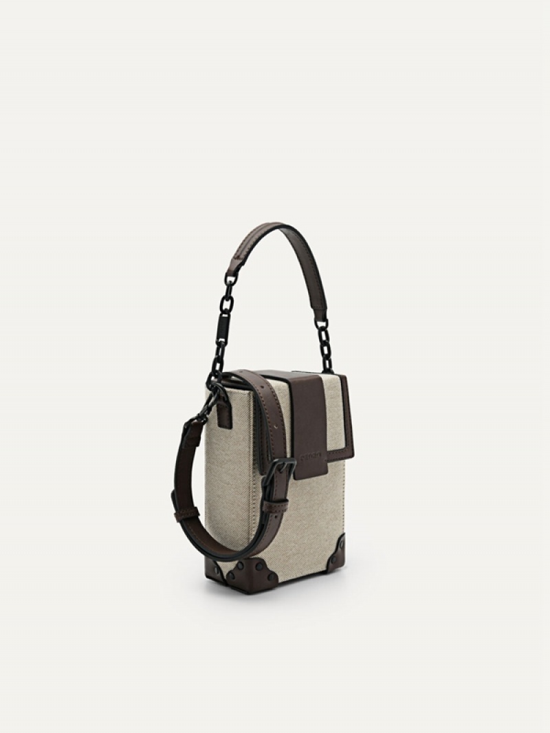 Dark Brown Men's Pedro Tex Sling Bag | DPXHER-751