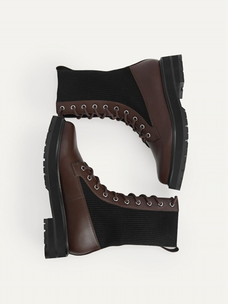 Dark Brown Women's Pedro Chunky Boots | LSTGQM-809