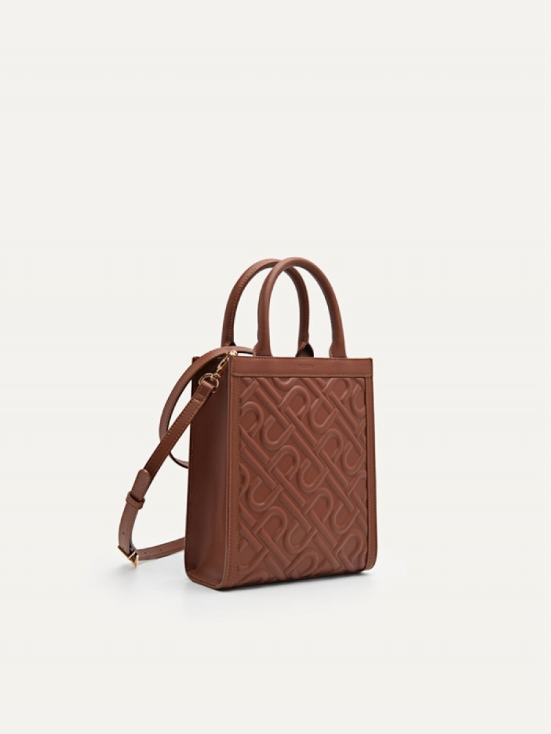 Dark Brown Women's Pedro Icon Leather Tote Bag | VLJIDK-085