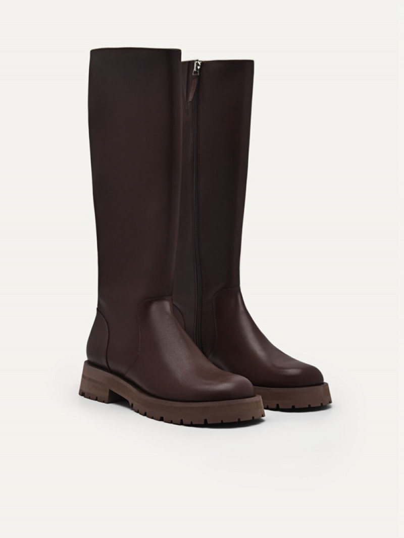 Dark Brown Women's Pedro Twigs Knee Boots | SNGYCW-103