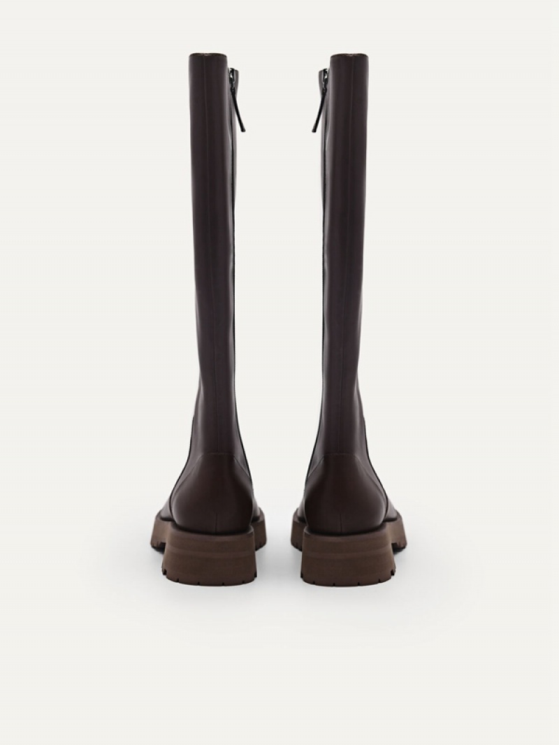 Dark Brown Women's Pedro Twigs Knee Boots | SNGYCW-103