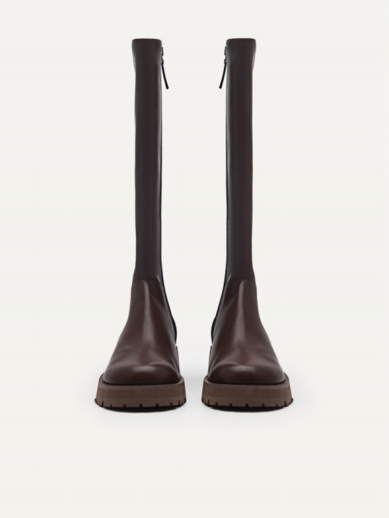 Dark Brown Women's Pedro Twigs Knee Boots | SNGYCW-103