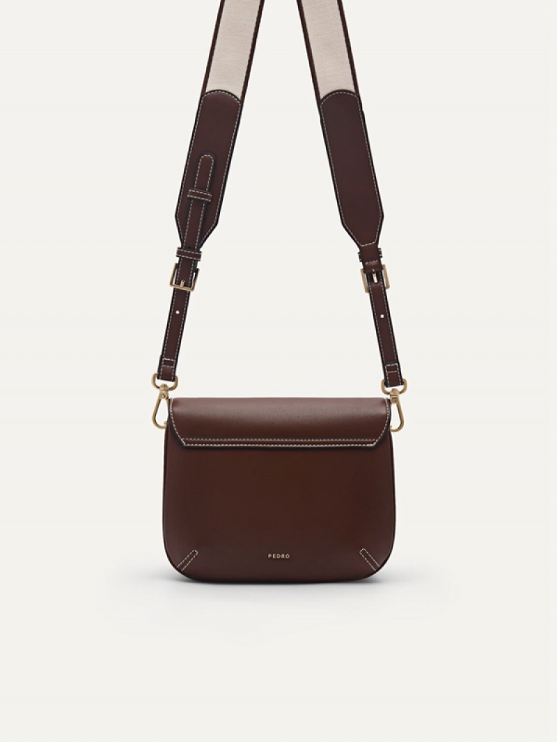 Dark Brown Women's Pedro Yasmin Shoulder Bags | KVIQRU-615