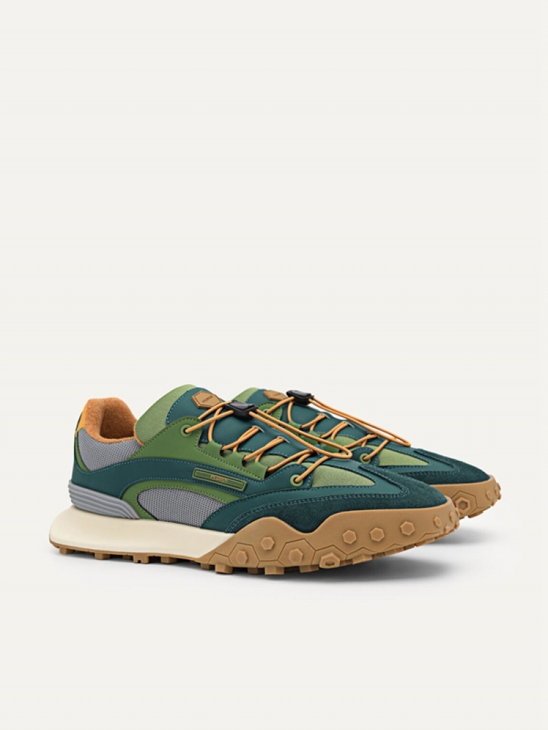 Dark Green Men's Pedro Node Sneakers | UHJKTB-642