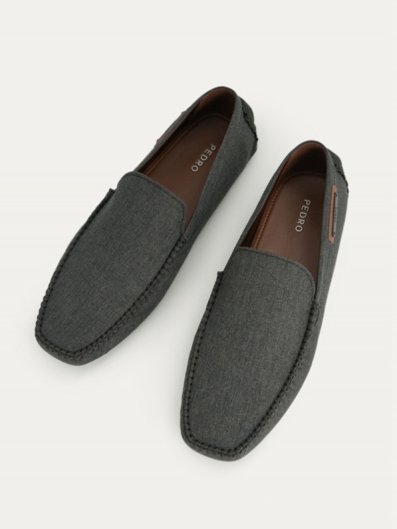 Dark Grey Men's Pedro Casual Moccasins | VGTLXS-238