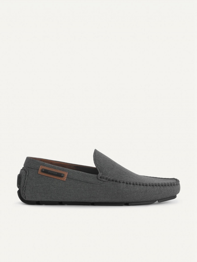 Dark Grey Men\'s Pedro Casual Moccasins | VGTLXS-238