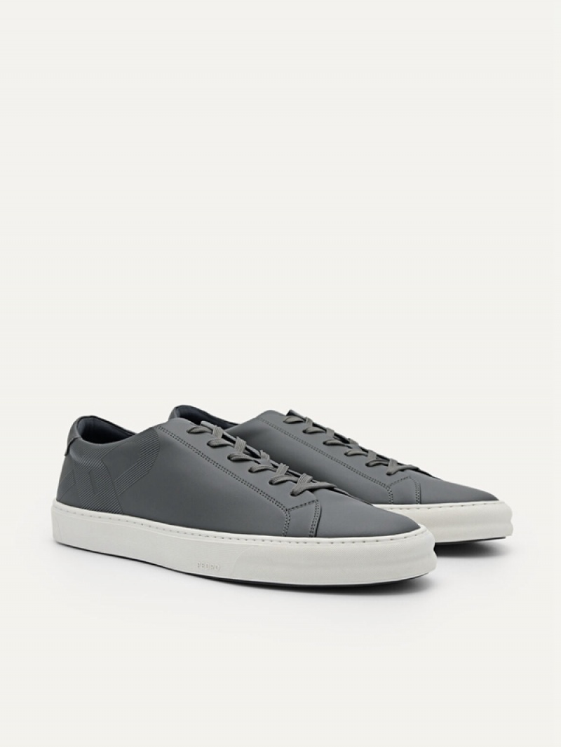 Dark Grey Men's Pedro Icon Ridge Court Sneakers | LSRHUB-274