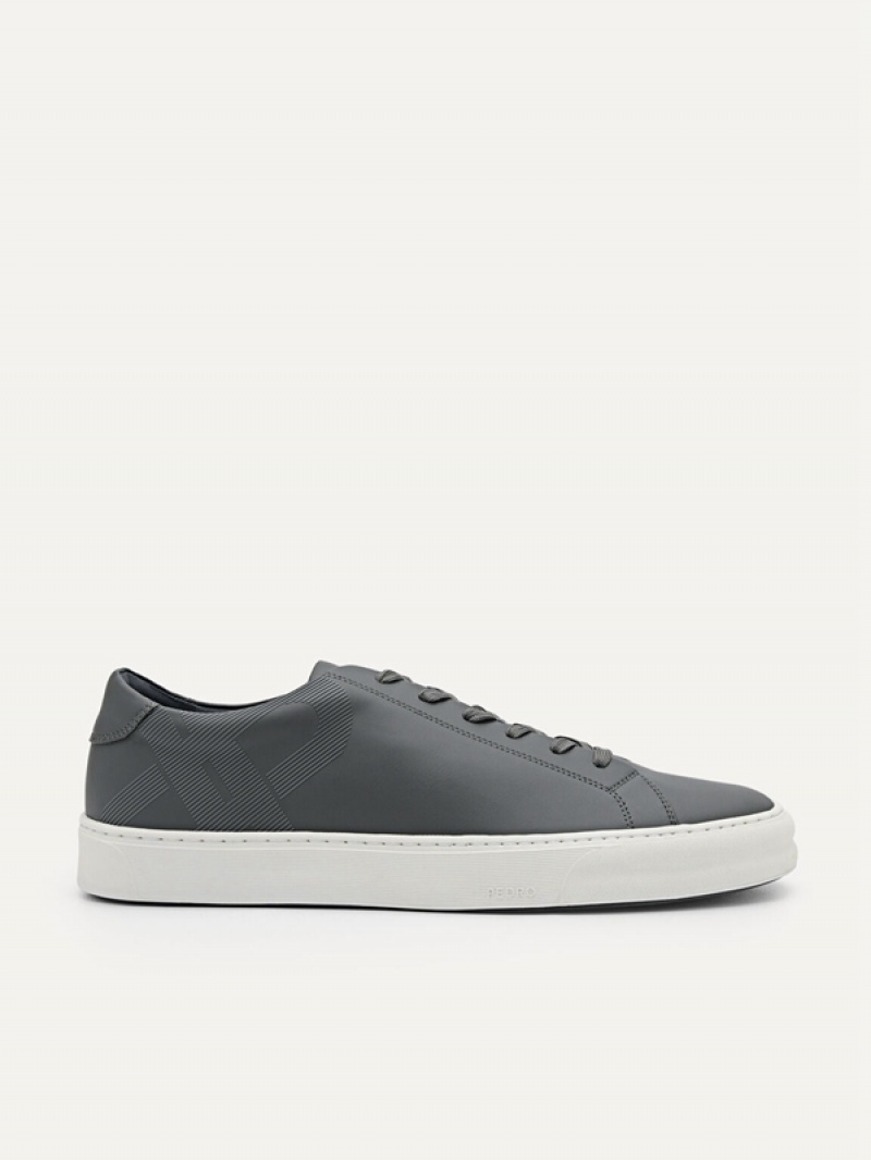 Dark Grey Men\'s Pedro Icon Ridge Court Sneakers | LSRHUB-274