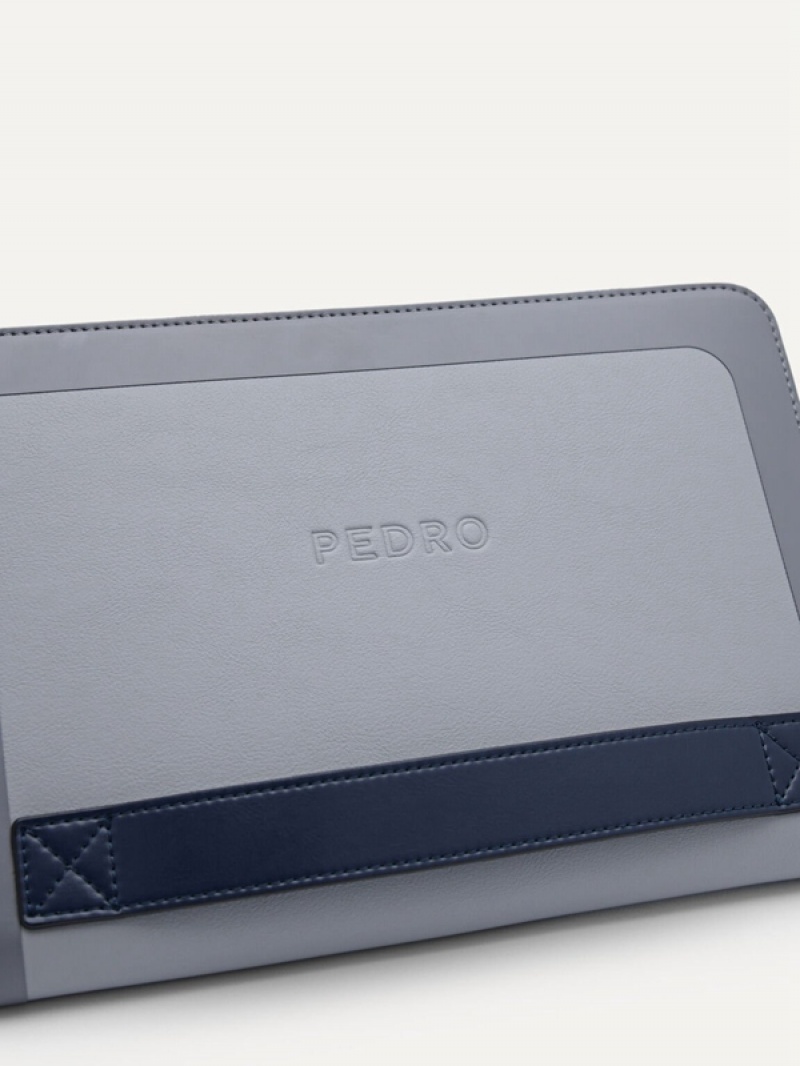 Dark Grey Men's Pedro Microfiber Clutch Bag | ZGUHVF-849