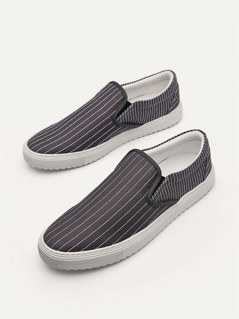 Dark Grey Men's Pedro Slip On Sneakers | JSZPFW-187