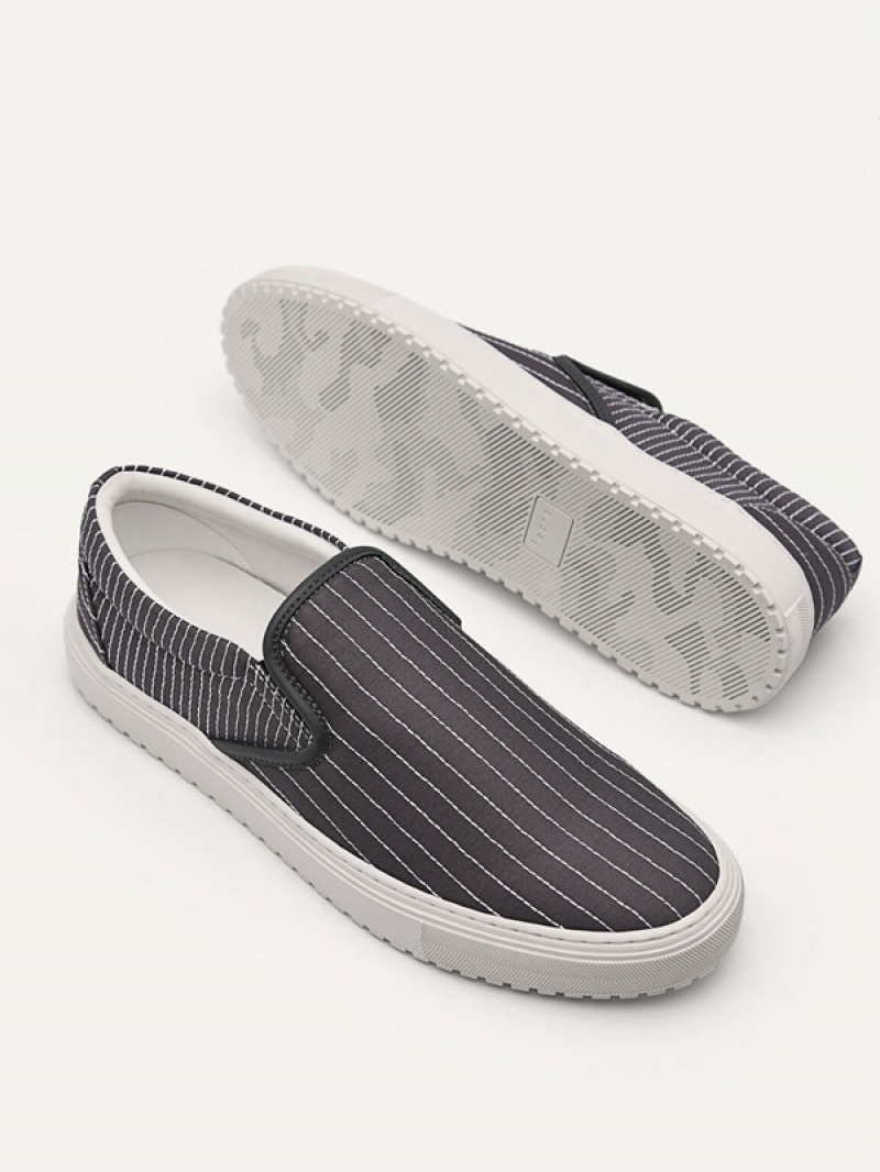 Dark Grey Men's Pedro Slip On Sneakers | JSZPFW-187