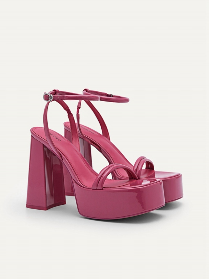 Fuchsia Women's Pedro Aryna Heels Sandals | BVHCMJ-863