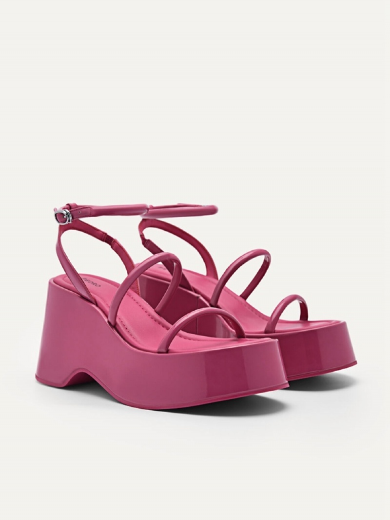 Fuchsia Women's Pedro Aryna Platform Sandals | CRXPKQ-963