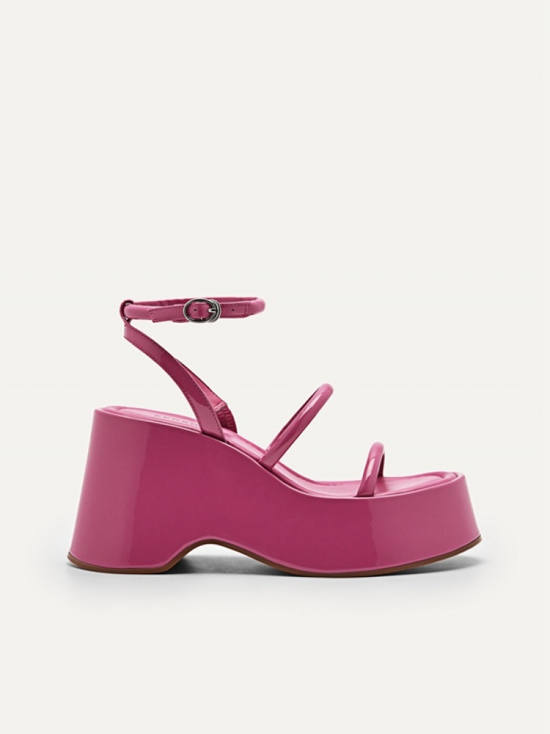 Fuchsia Women\'s Pedro Aryna Platform Sandals | CRXPKQ-963