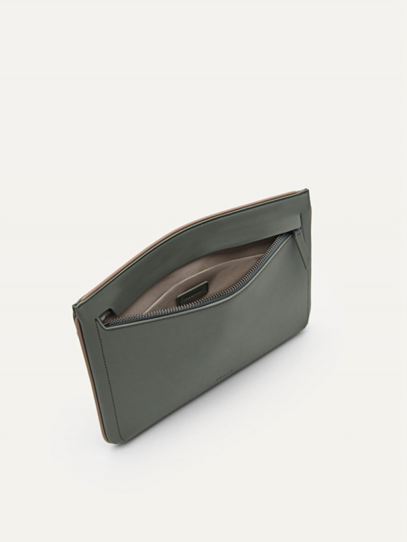 Green Men's Pedro Gable Clutch Bag | GMUVID-408