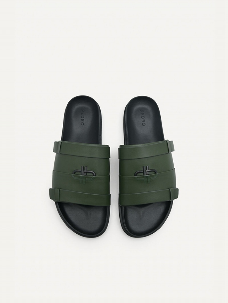 Green Men's Pedro Icon Slides | IPRJBZ-471