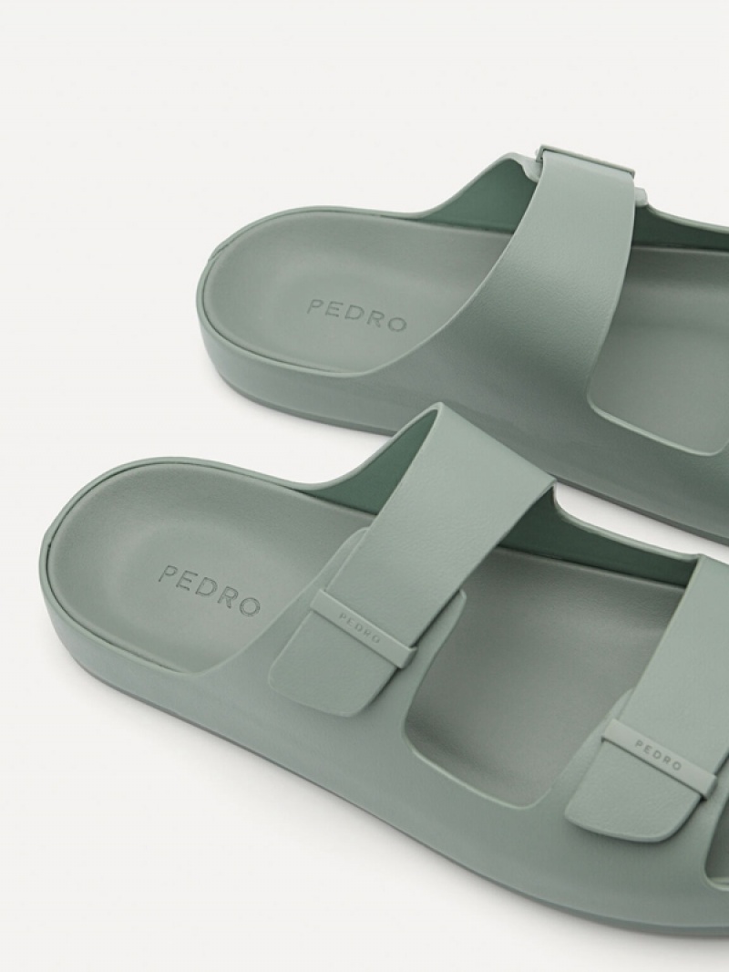 Green Men's Pedro Indy Slides | YTZCIO-271