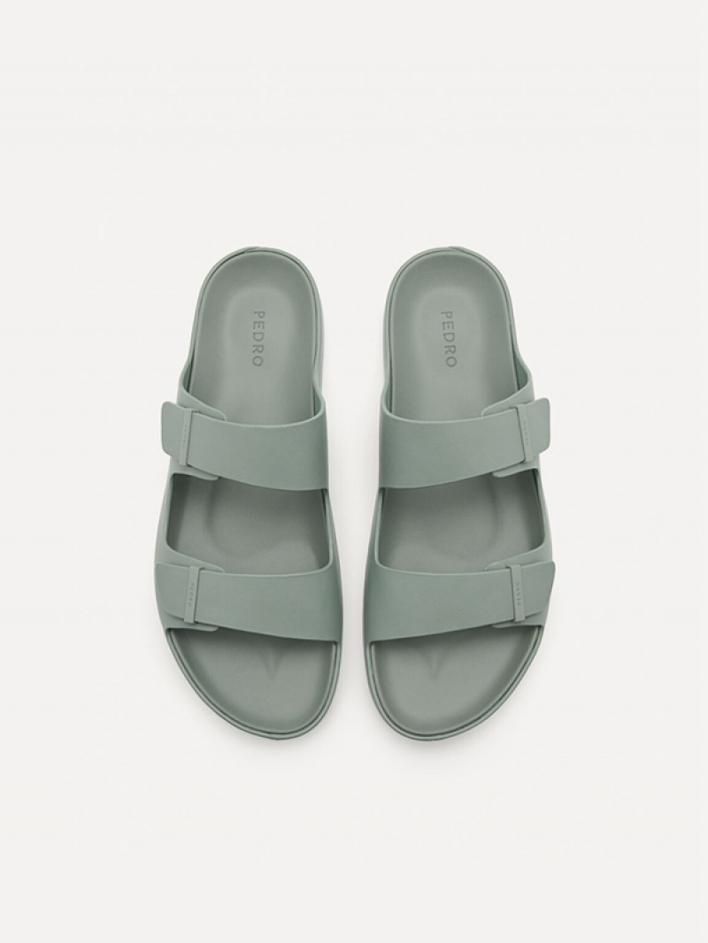 Green Men's Pedro Indy Slides | YTZCIO-271