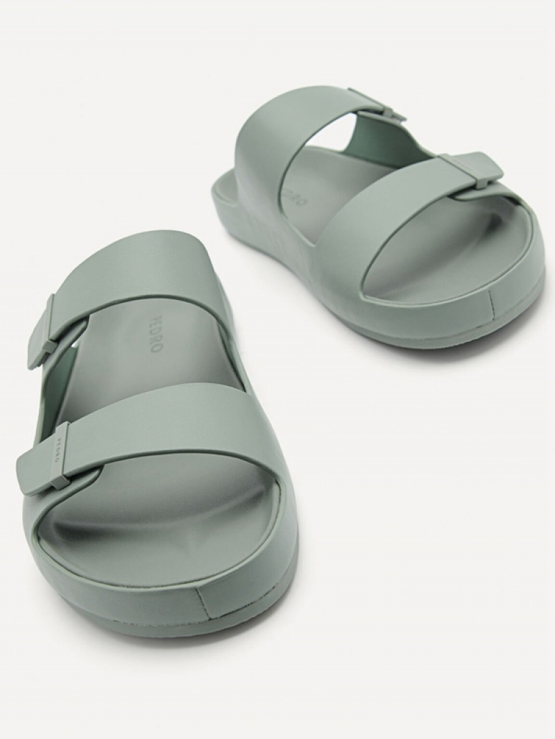 Green Men's Pedro Indy Slides | YTZCIO-271