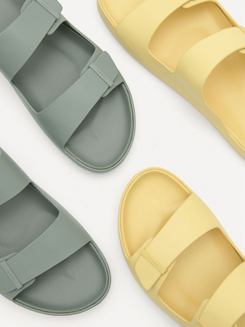 Green Men's Pedro Indy Slides | YTZCIO-271