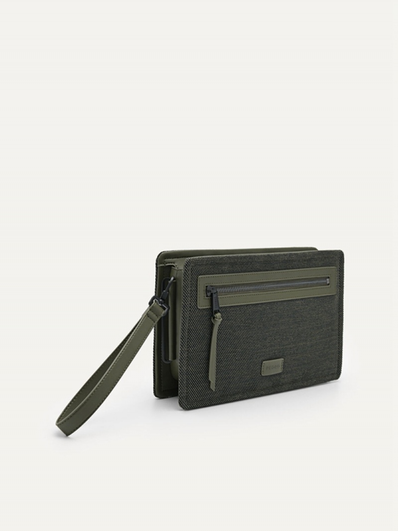 Green Men's Pedro Kasten Clutch Bag | VPNWSQ-482