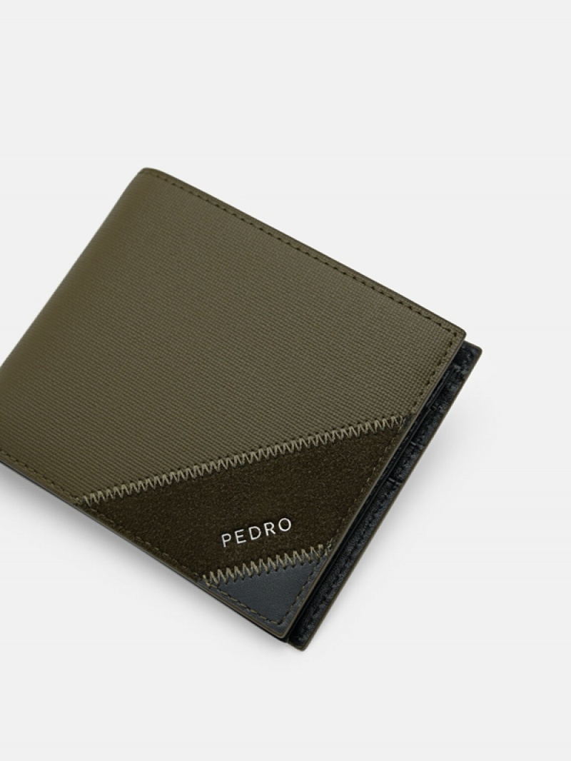 Green Men's Pedro Leather Coin Bifold Wallet | NPEBGC-516