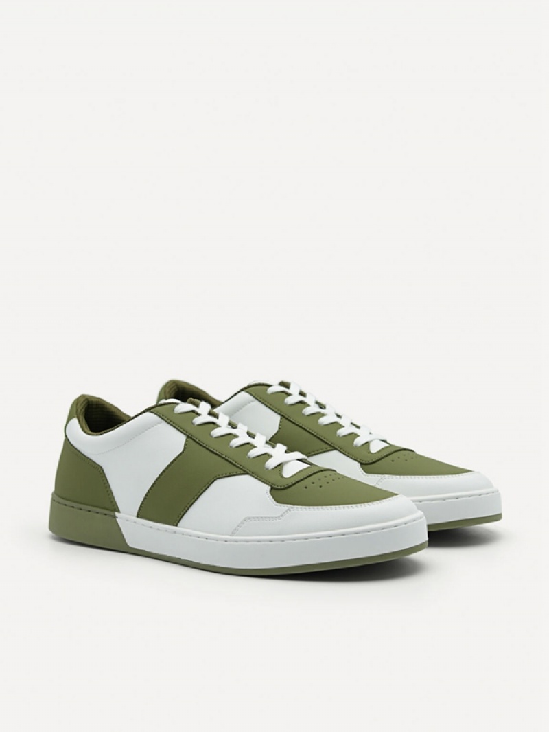 Green Men's Pedro Mono Stride Court Sneakers | MHUTBS-738