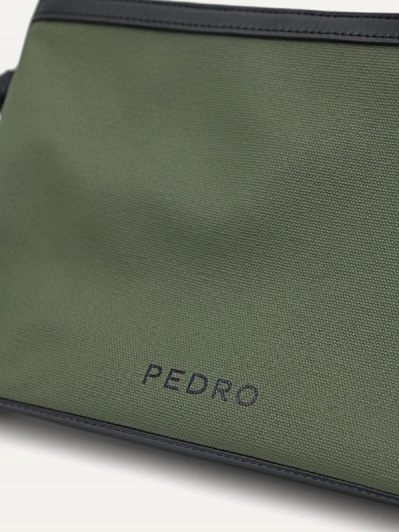 Green Men's Pedro Monochrome Clutch Bag | WPJRGL-086