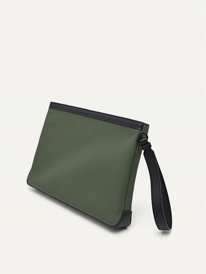 Green Men's Pedro Monochrome Clutch Bag | WPJRGL-086