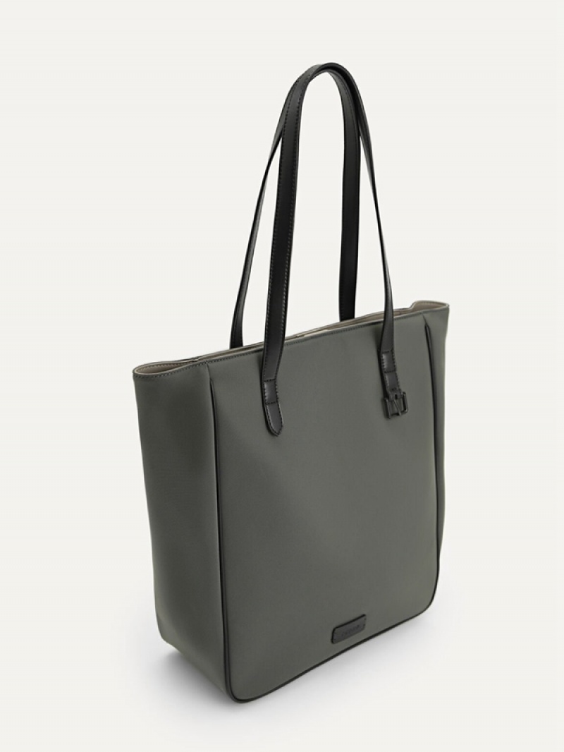 Green Men's Pedro Nylon Monochrome Tote Bag | XCWEPA-764