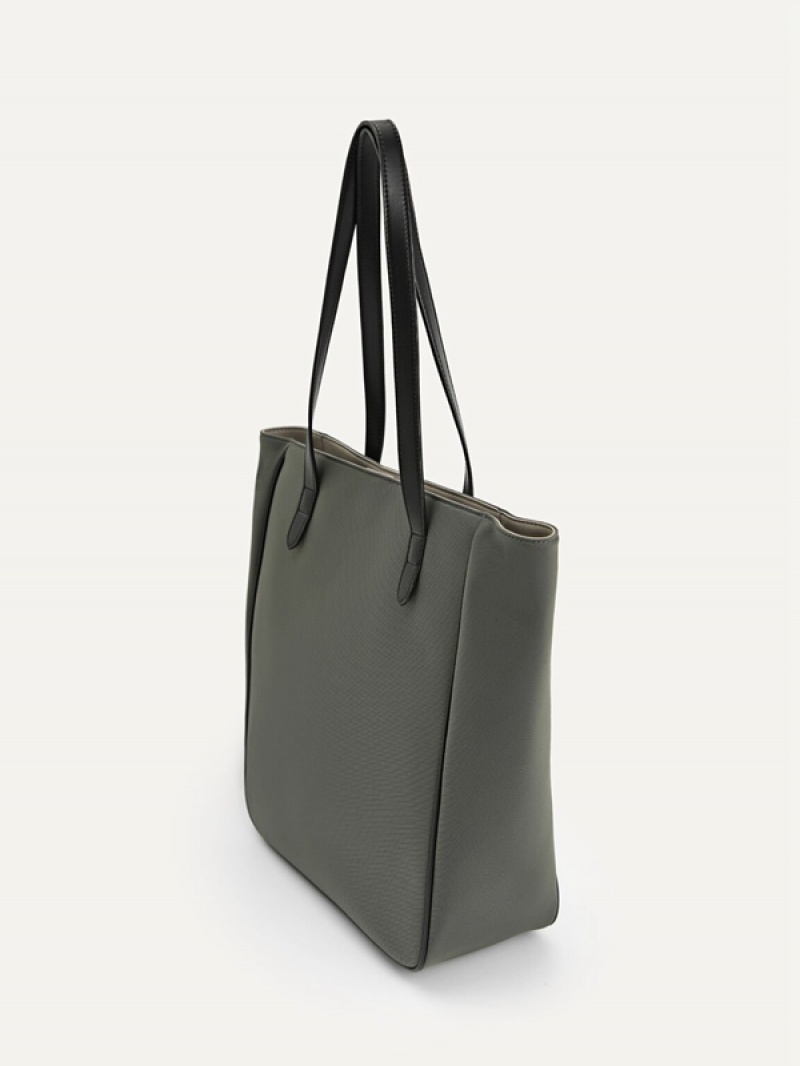 Green Men's Pedro Nylon Monochrome Tote Bag | XCWEPA-764