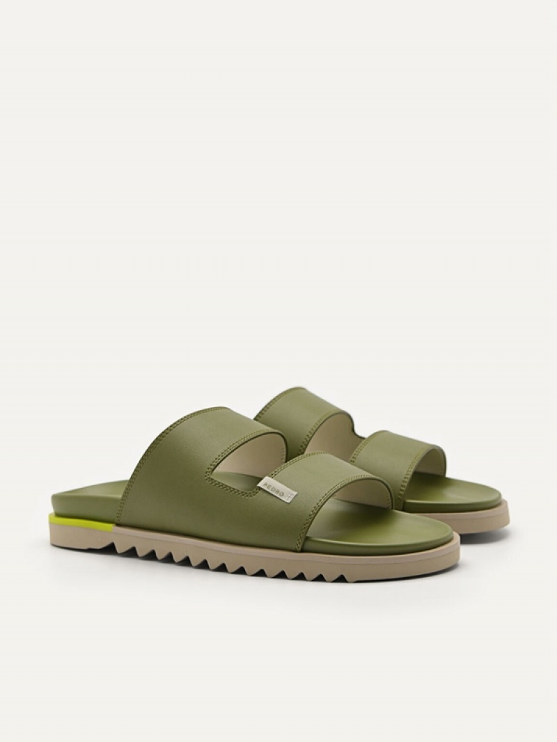 Green Men's Pedro Owen Slides | UDIKQN-354