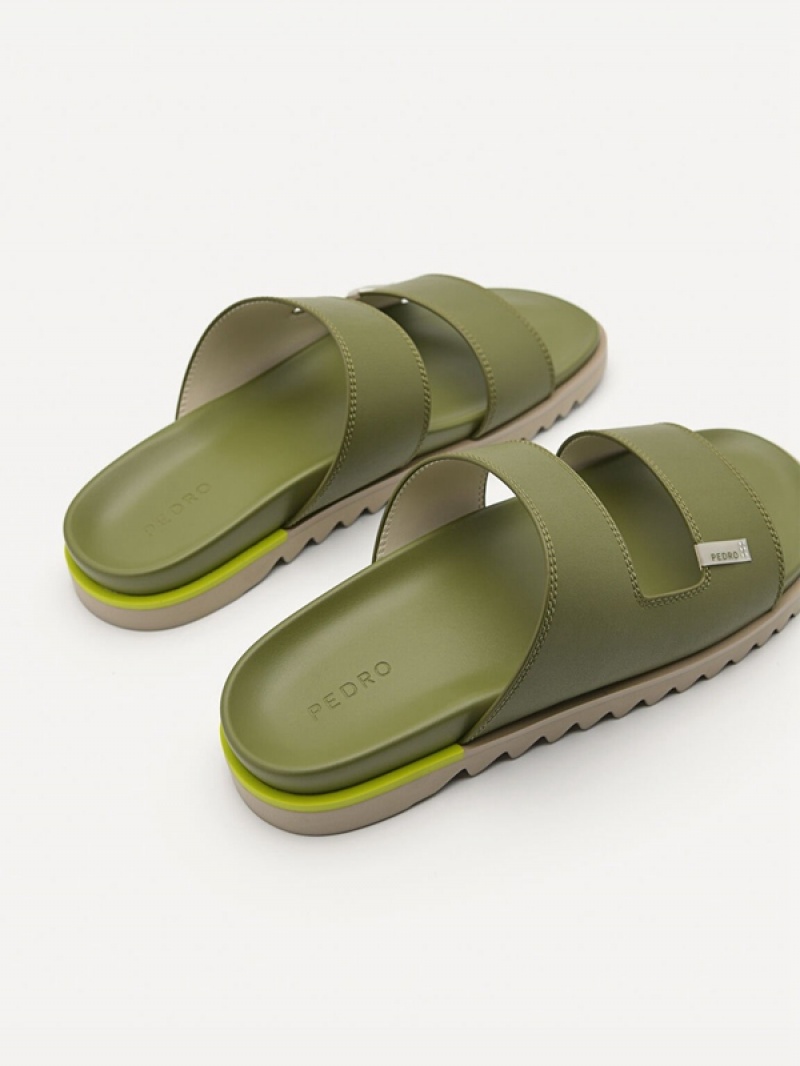 Green Men's Pedro Owen Slides | UDIKQN-354